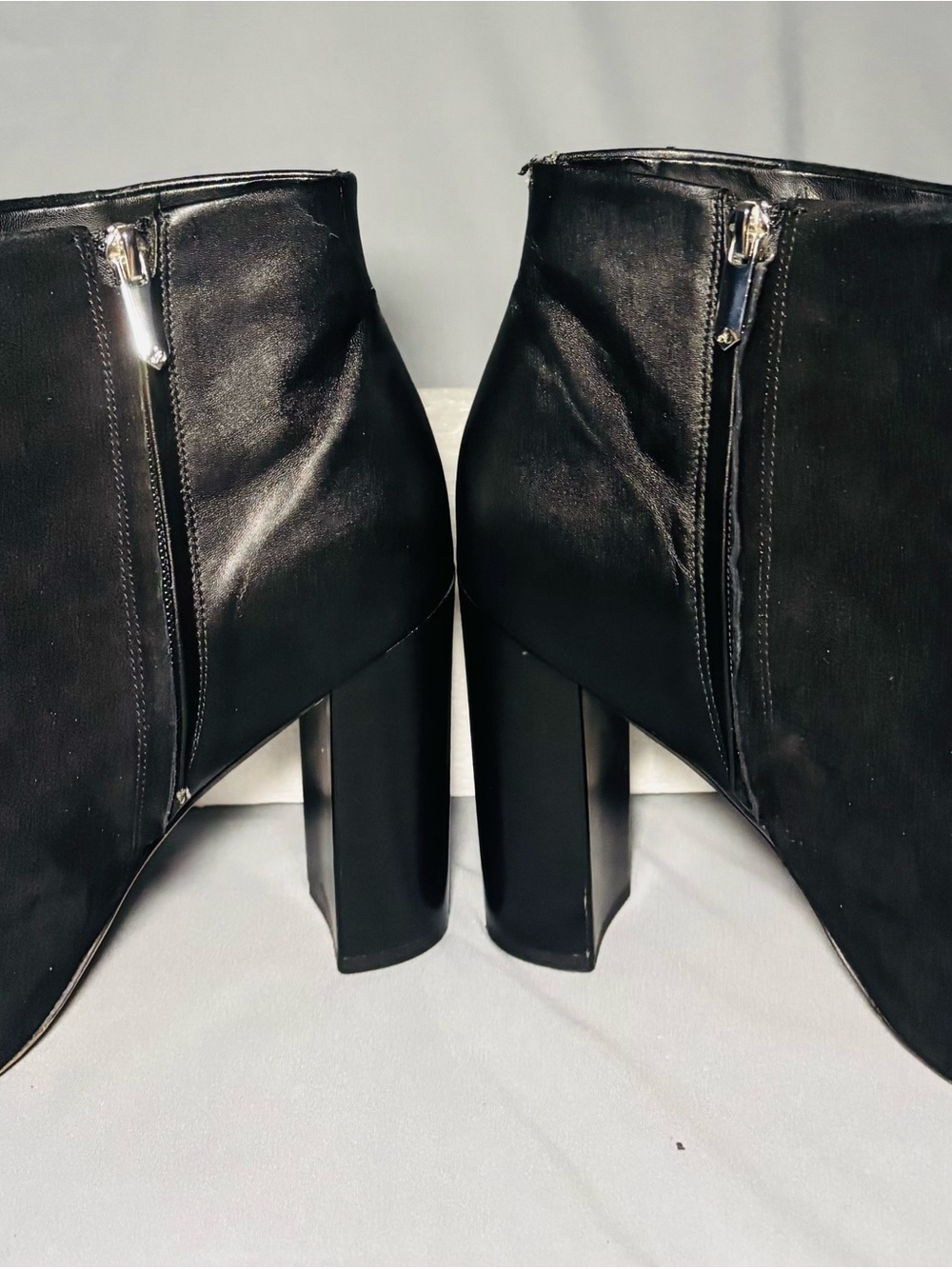 Sam Edelman Black Suede Peep-Toe Ankle Booties - Picture 4 of 8